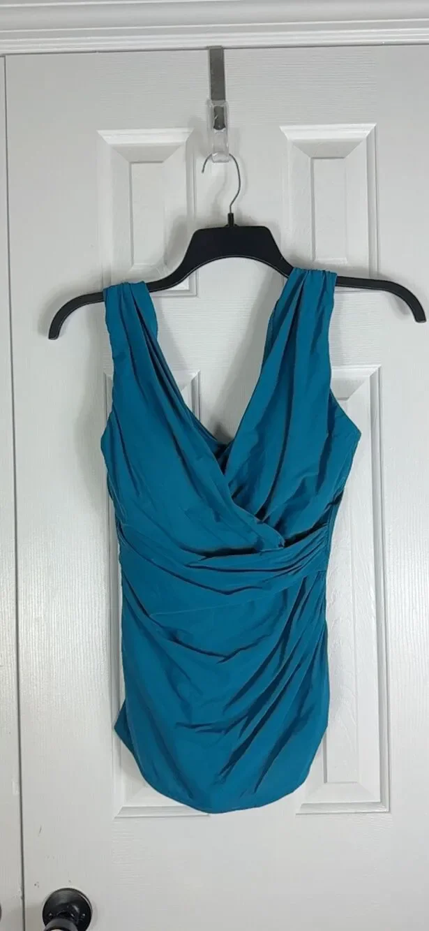 Lands End Womens Teal Swim Suit Size 8D